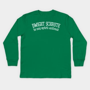 Dwight Schrute Is My Spirit Animal Kids Long Sleeve T-Shirt